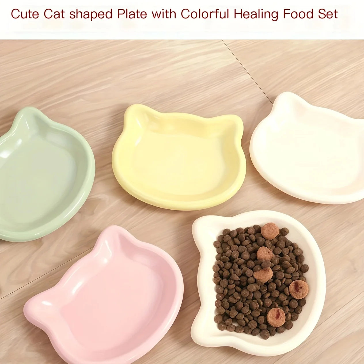 4-Color Pet Bowl Cat Food Dish Canned Snack Frozen Meal Plate
