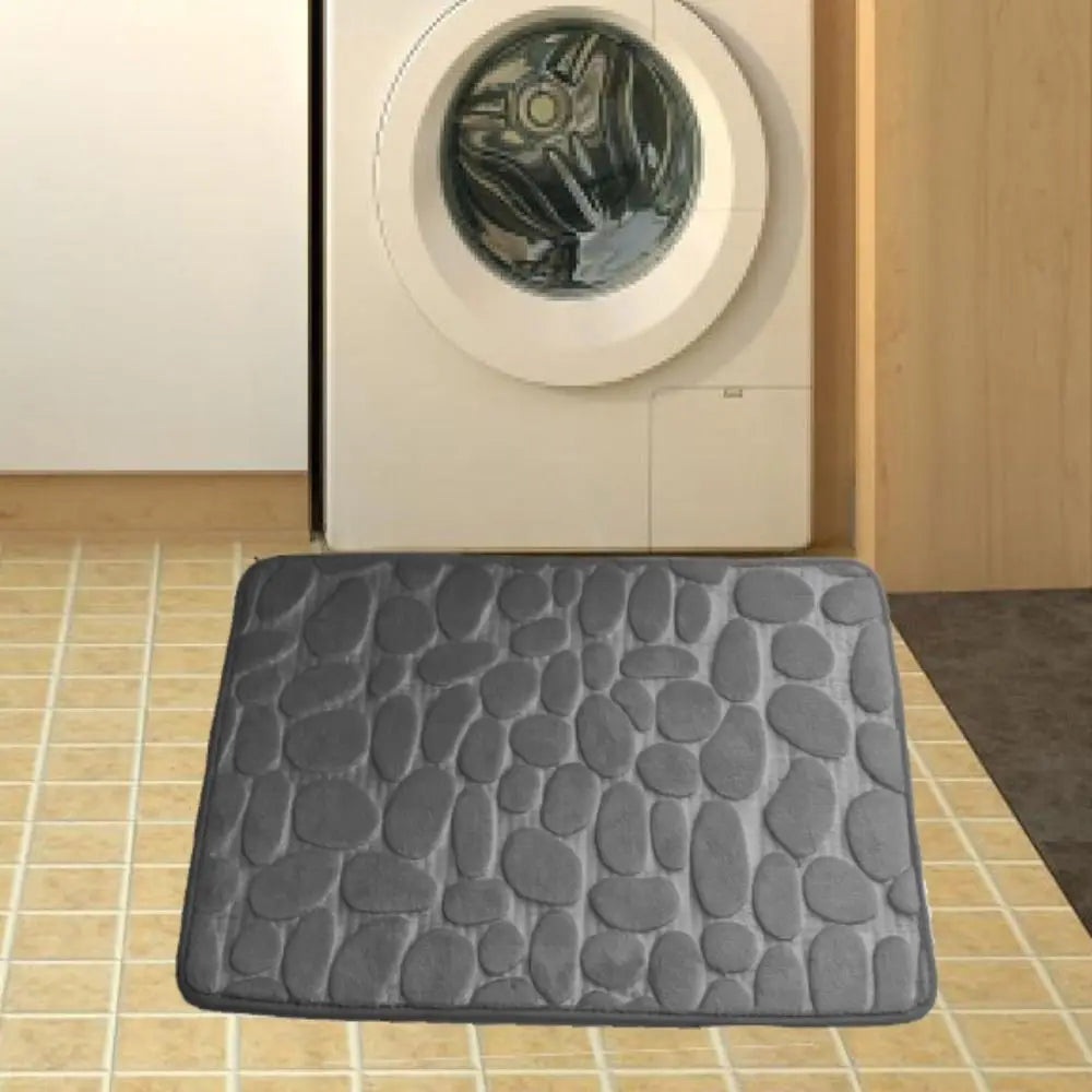 Cobblestone shower door mat