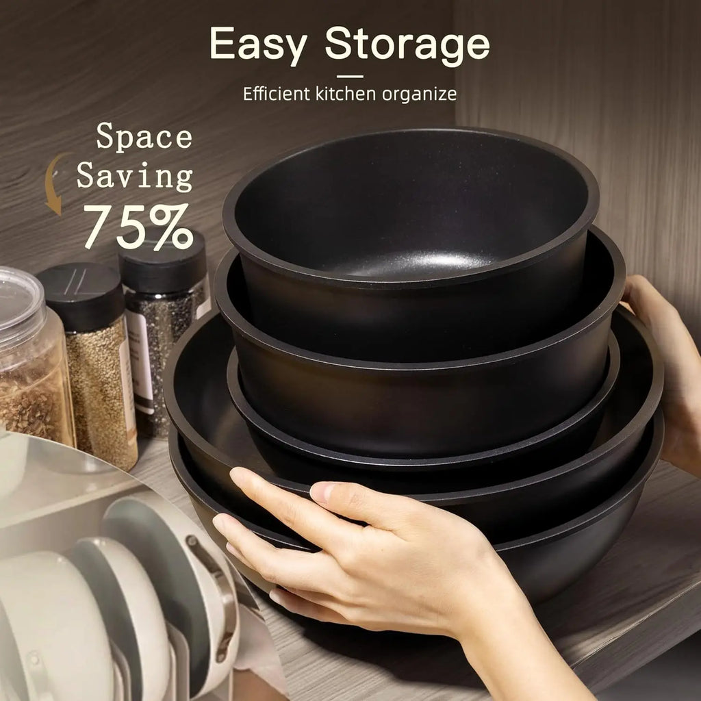 21PCS Black Ceramic Nonstick Cookware Set