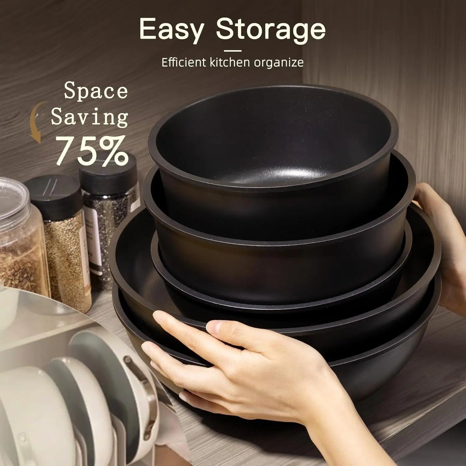 21PCS Black Ceramic Nonstick Cookware Set