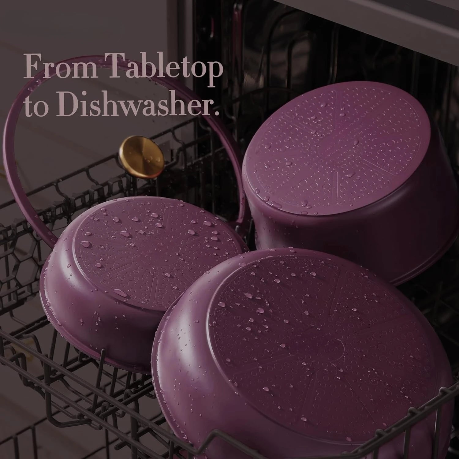 Gold Purple Nonstick pots and pans Cookware Set