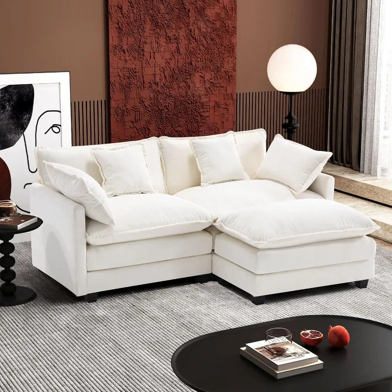U-Shaped Modern Sofa with 2 Ottoman