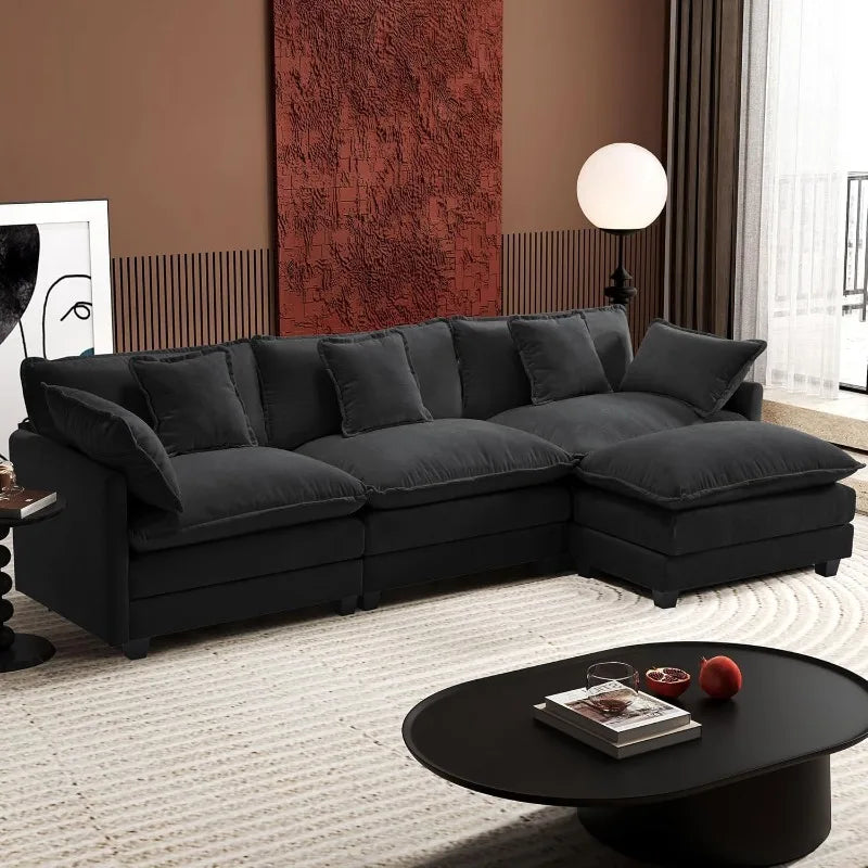 U-Shaped Modern Sofa with 2 Ottoman