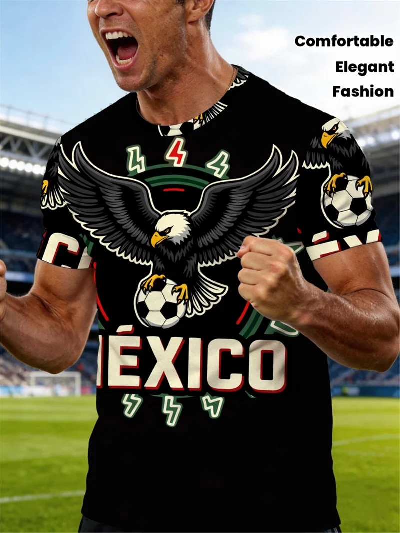 Men's Casual T-Shirt With Mexican Flag Style