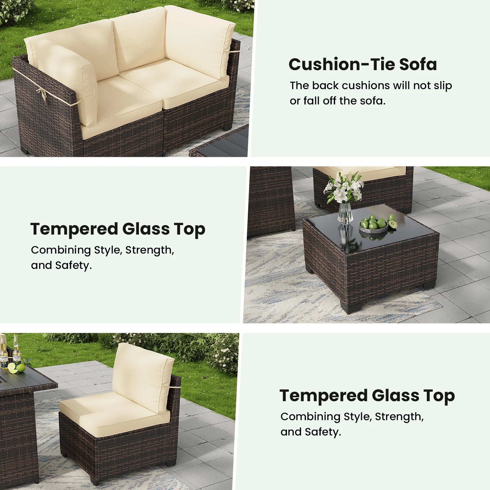 7 Piece Outdoor Patio Furniture Set