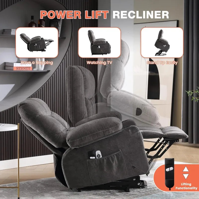 Electric Vibration Massage and Lumbar Heating Recliner