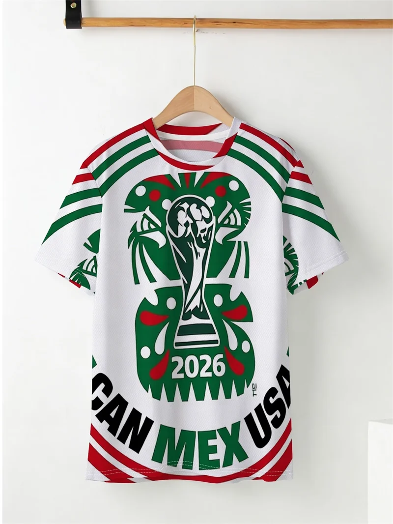 Men's Casual T-Shirt With Mexican Flag Style