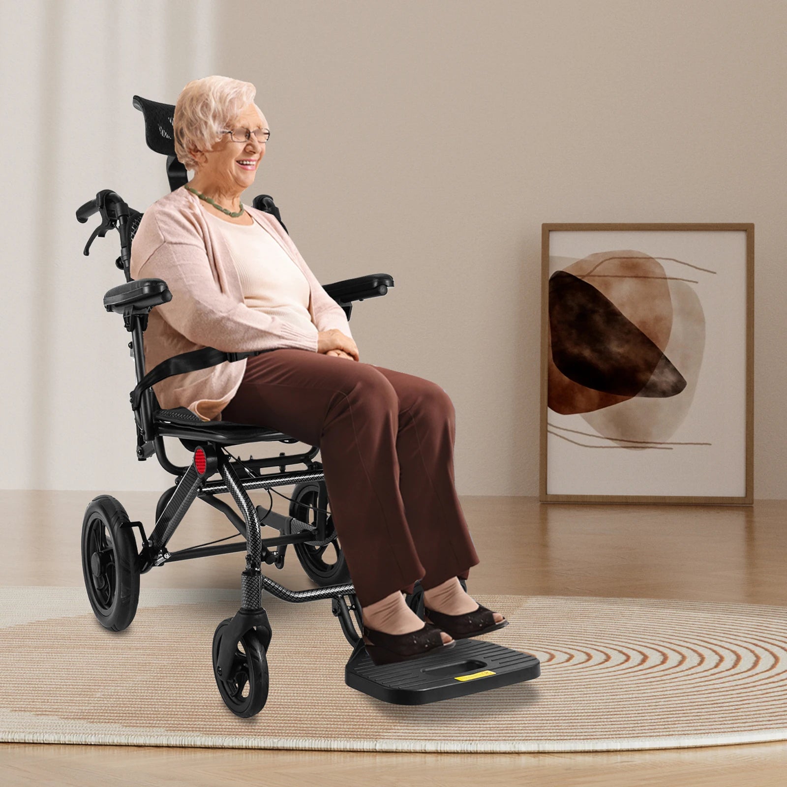 Reclining Folding Transport Wheelchair
