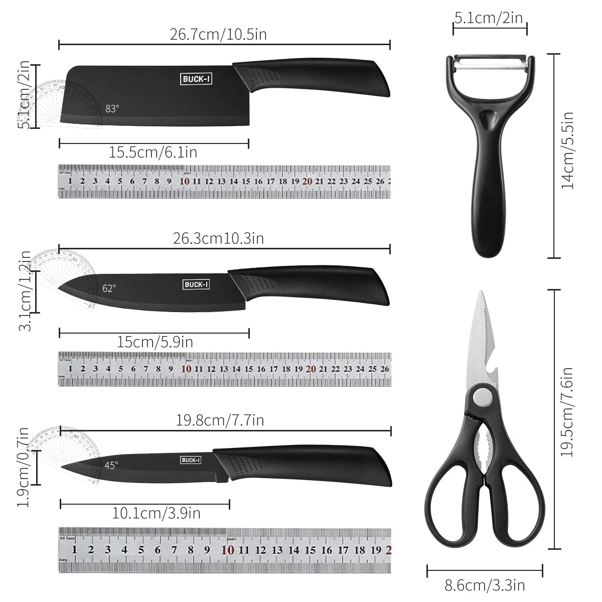 3/5pcs Kitchen knife set