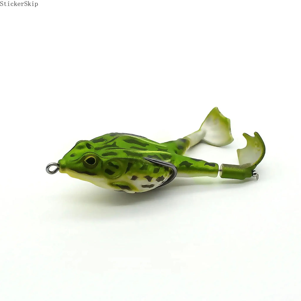 silicone floating bait with double propeller legs, lead-free.