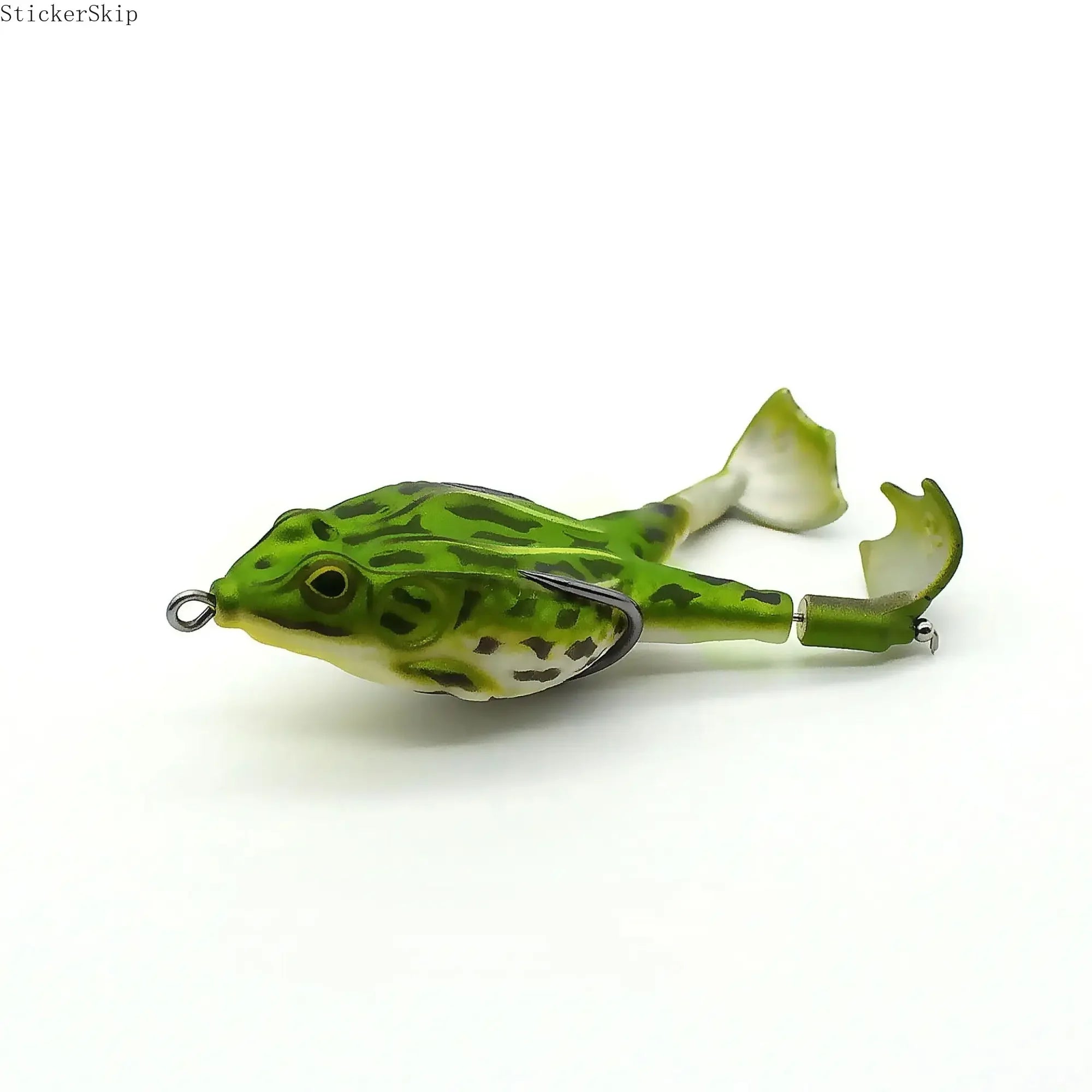 silicone floating bait with double propeller legs, lead-free.