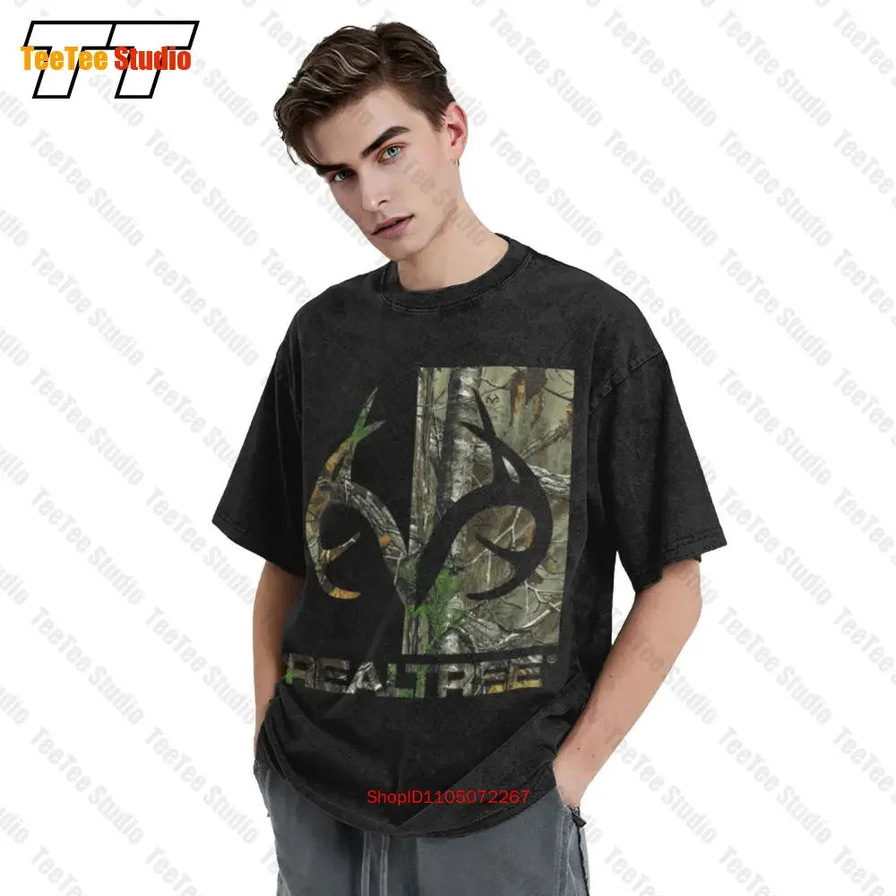 Realtree American Deer Hunting Camo Vintage Oversized T-Shirt