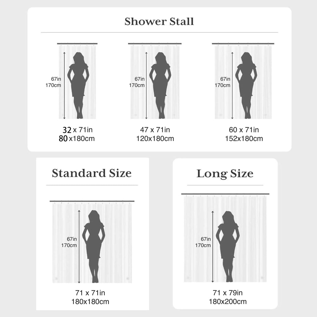 Leaf Pattern Plastic Shower Curtain