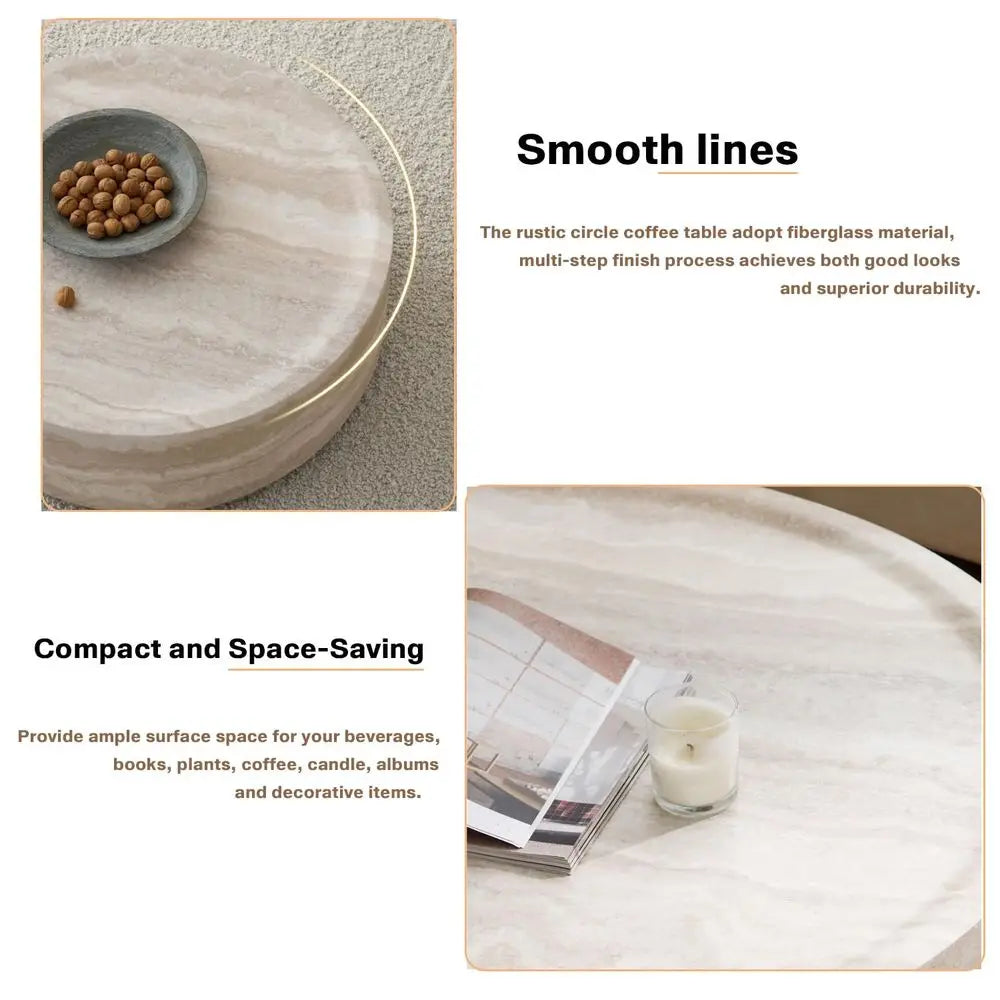 Fiberglass Center Circle Coffee Table