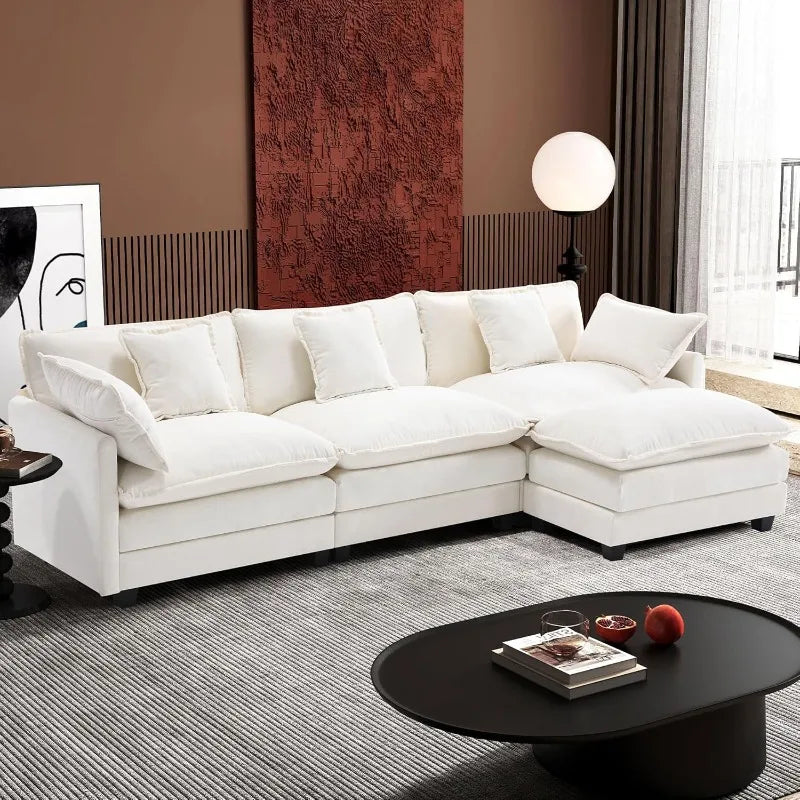 U-Shaped Modern Sofa with 2 Ottoman