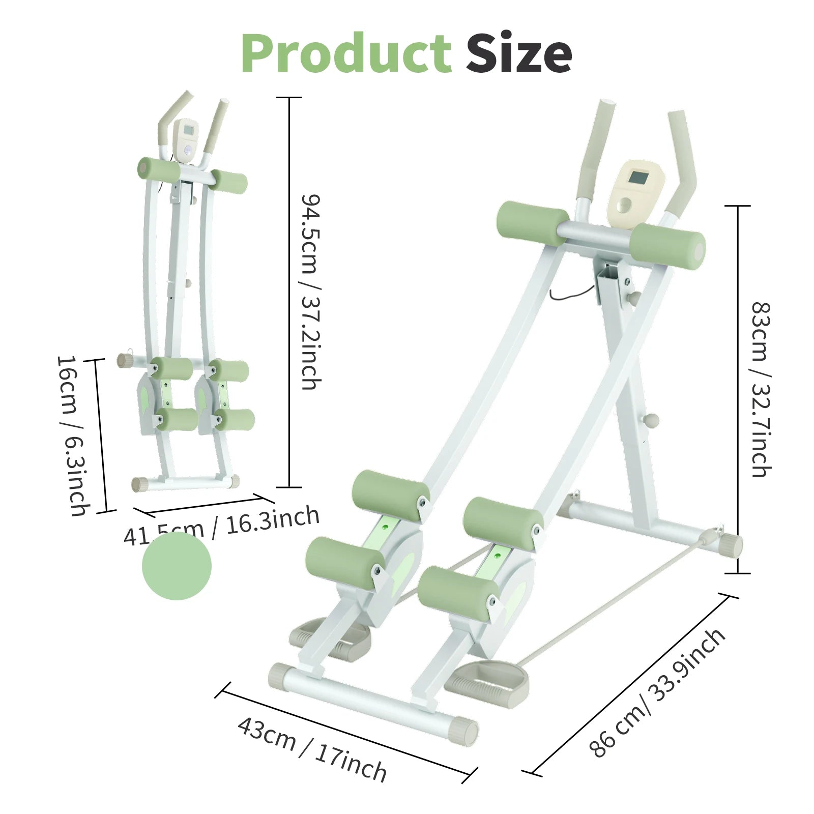 Abdominal Curling Exercise Machine Adjustable Dual Track Fitness Equipment Coaster Foldable Trainer Workout
