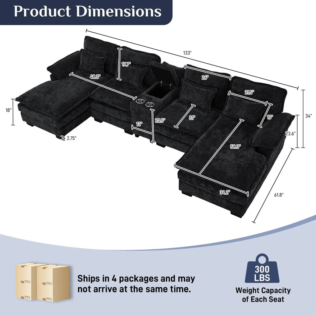U Shaped Modular Sectional Sofa
