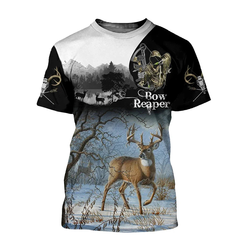 hunting short sleeved oversized men's T-shirt