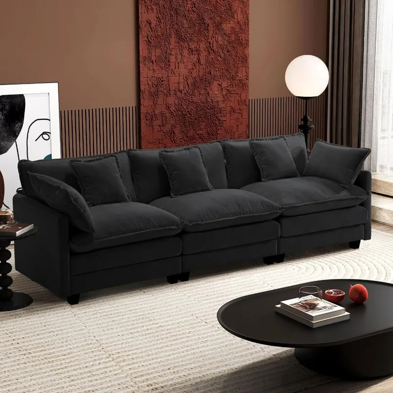 U-Shaped Modern Sofa with 2 Ottoman