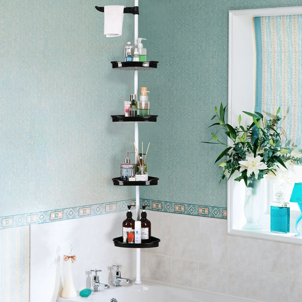 4-Tier Adjustable Corner Shelves Bathroom Storage Organizer