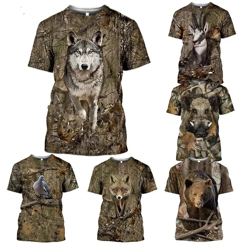Hunting Camouflage Print T-Shirts