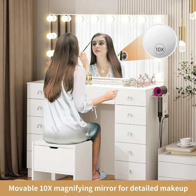 Makeup Vanity Desk with adjustable lighting