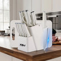 15 Pcs Stainless Steel Kitchen Knife Set with Block & Cutting Board