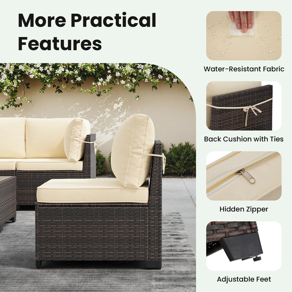 7 Piece Outdoor Patio Furniture Set