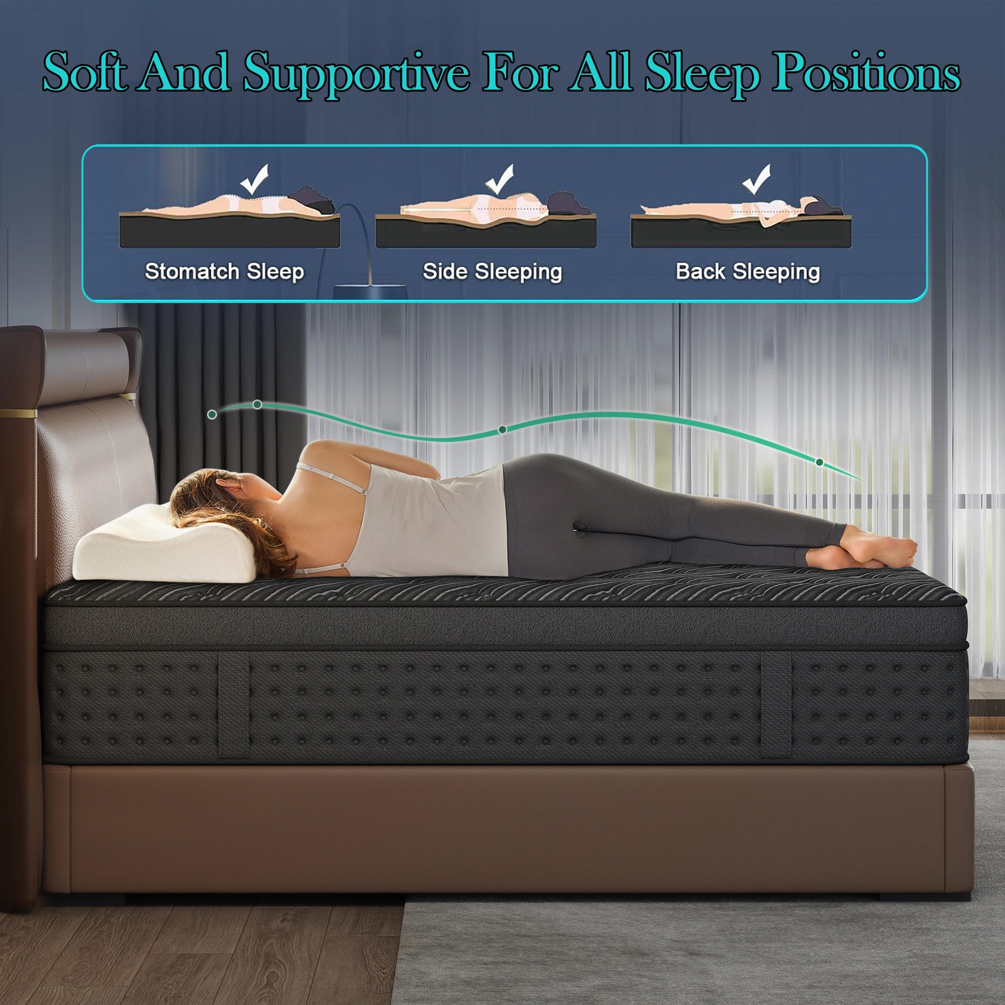 12/14Inch Memory Foam Spring Mattress Single/Double/Queen/King Sizes Boxed Mattress