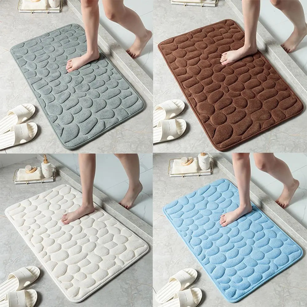 Cobblestone shower door mat