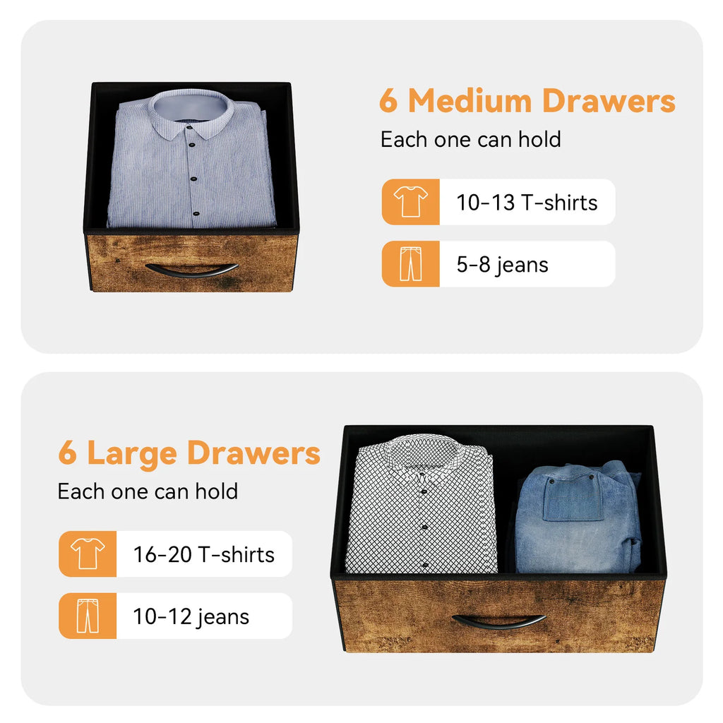 Tall Fabric Dresser for Bedroom & Living Room