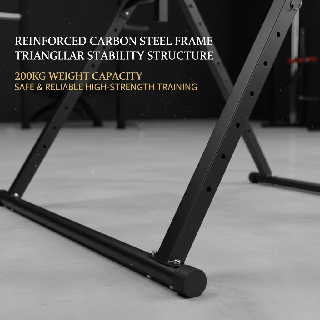 Triangular Pull Up Bar Station 200kg, Height Adjustable 5.74-7.55ft Foldable Power Tower for Home Gym