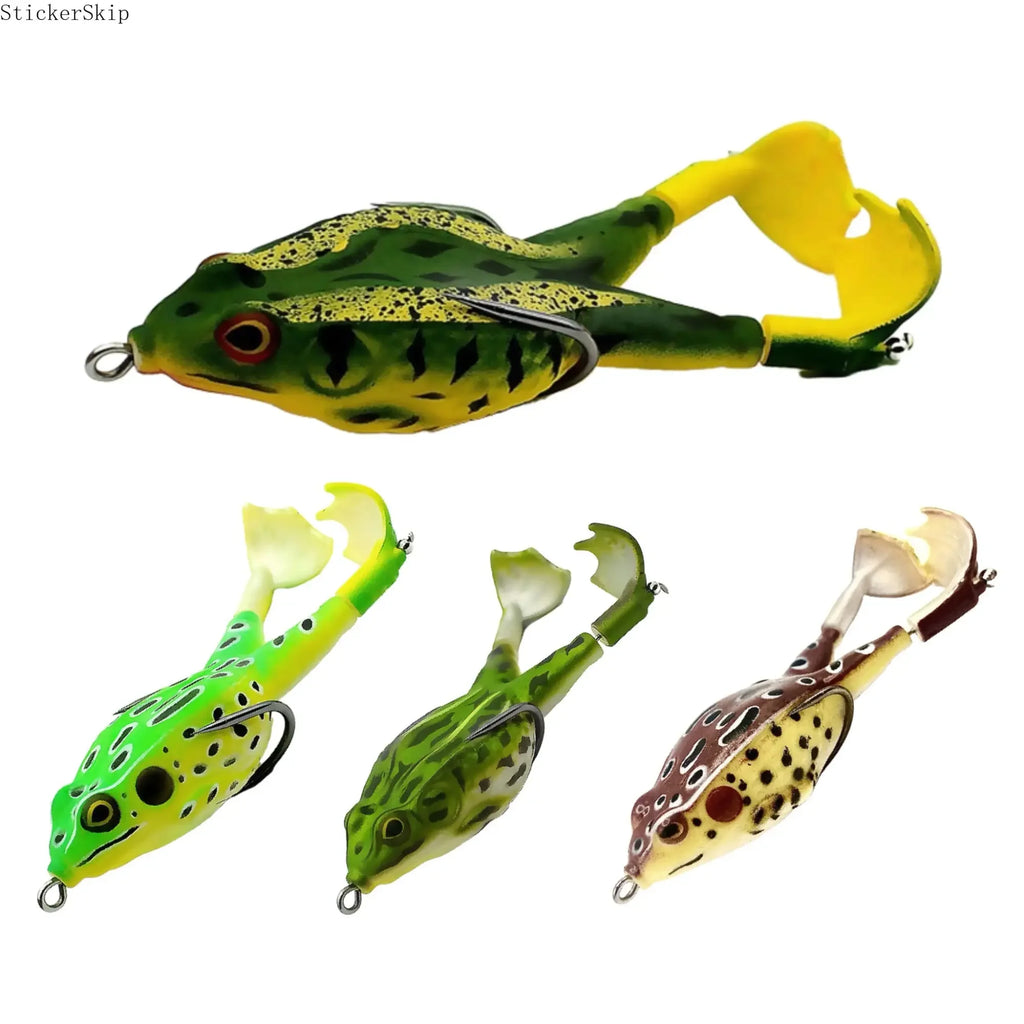 silicone floating bait with double propeller legs, lead-free.