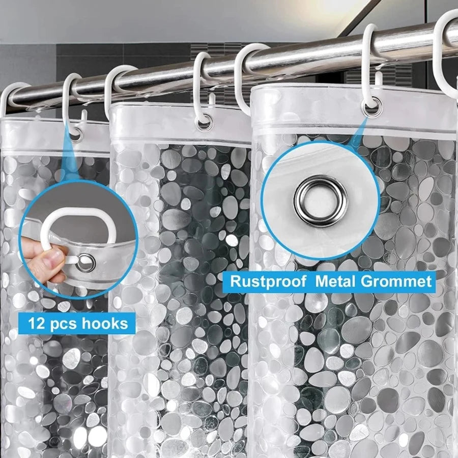 Transparent Pebble Shower Curtain