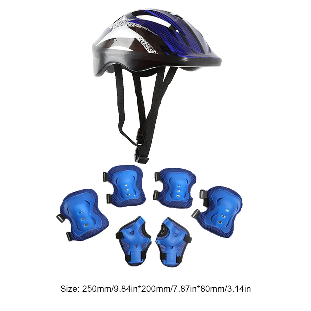 kids helmet set with protective gear