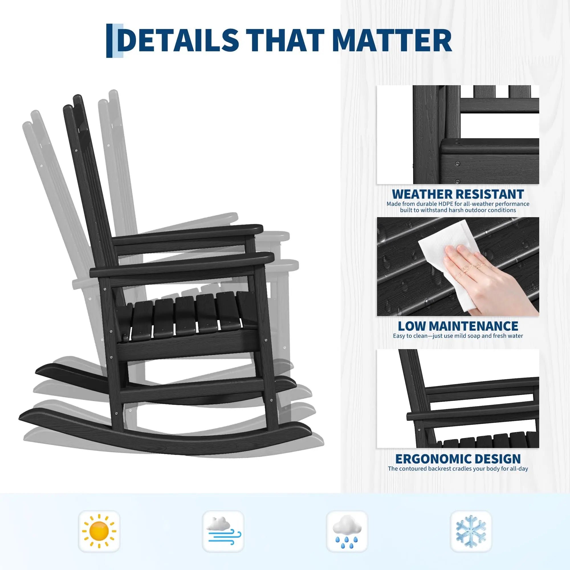 All Weather Resistant Furniture Rocking Chair